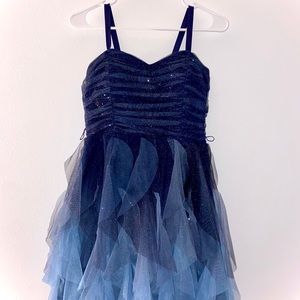 blue sparkly dress